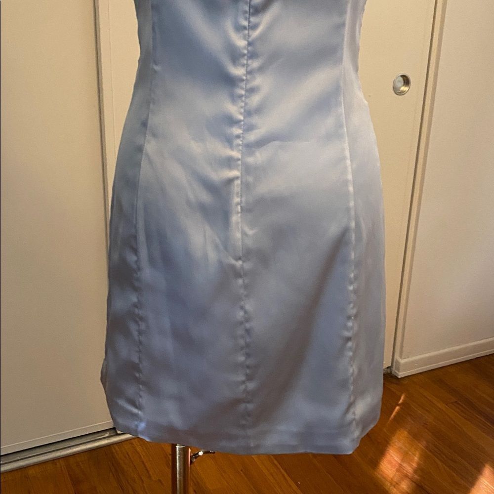 Sunday Best Shimmer Satin Squareneck Micro Dress Size 6 - Picture 10 of 16